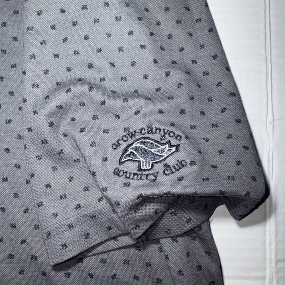 Travis Mathew Polo Shirt Men's Sz Large Grey All Over Print Golf Performance - Picture 3 of 6